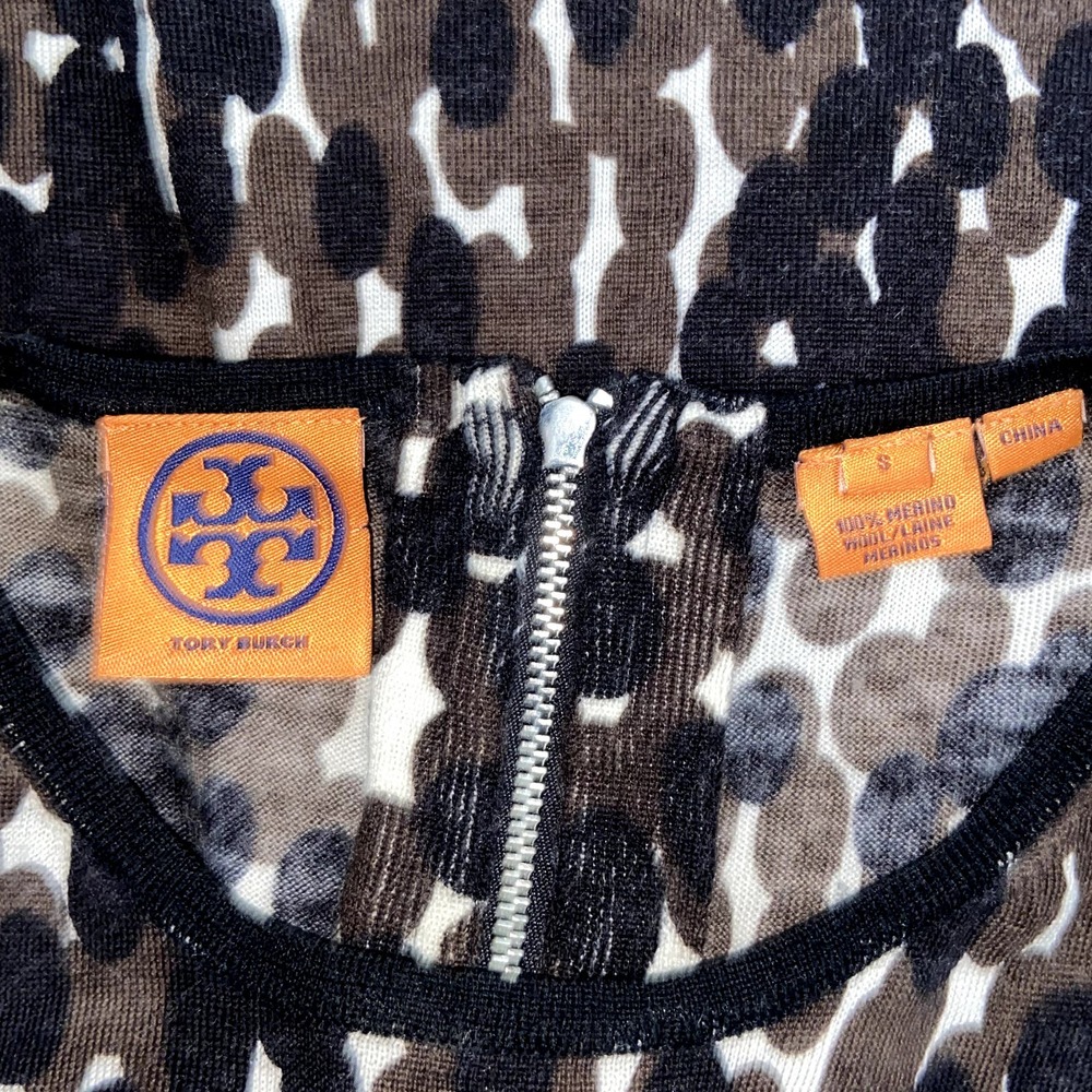 Tory Burch 100% Merino Wool Leopard Print Tank Top Size Small ! - Picture 2 of 5